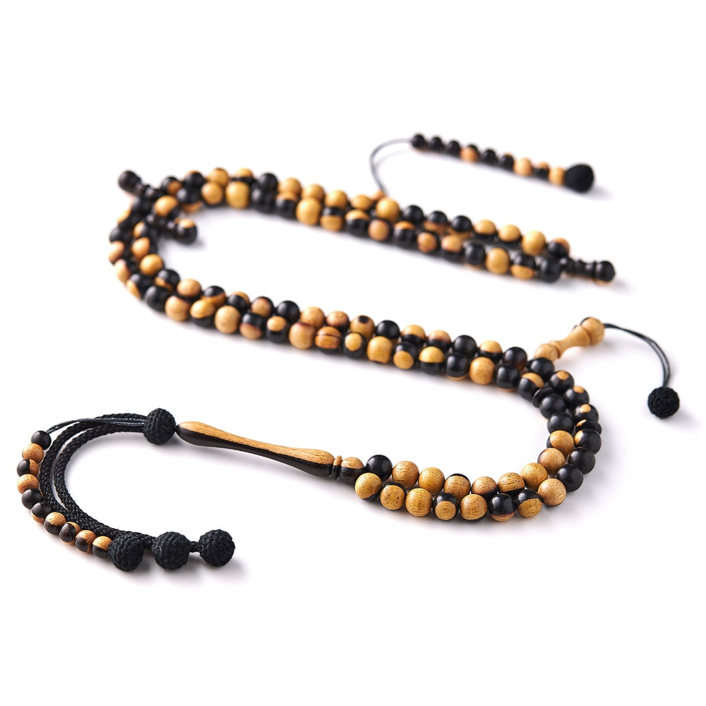 The One-Million Misbaha: Exotic Mosaic Ebony - 100 Beads, 8mm