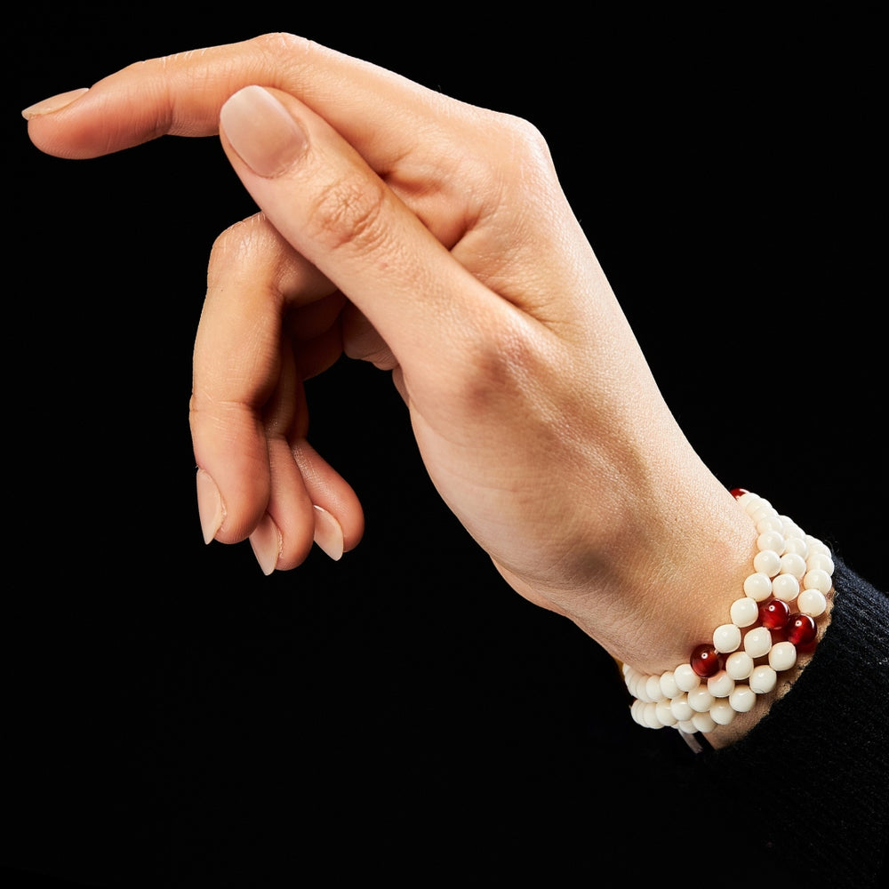 The Traveller Misbaha Bracelet: Aqeeq and Dromedary - 99 Beads, 5.5mm
