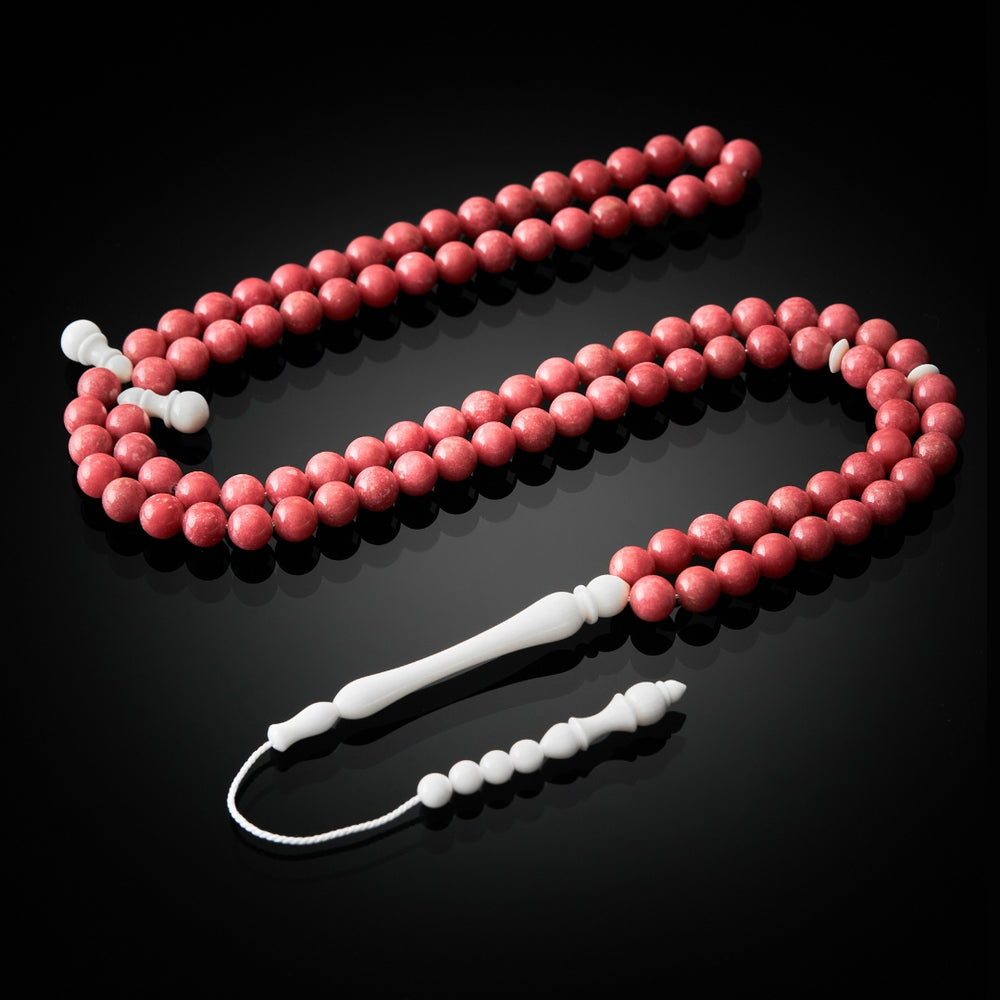 The Ethereal Misbaha: Thulite and Dromedary - 99 Beads, 8mm