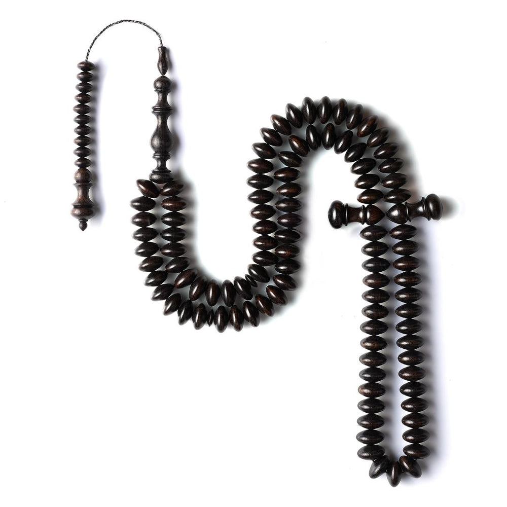 The Dignified Disks Misbaha - Exotic Ebony - 99 Beads, 12mm