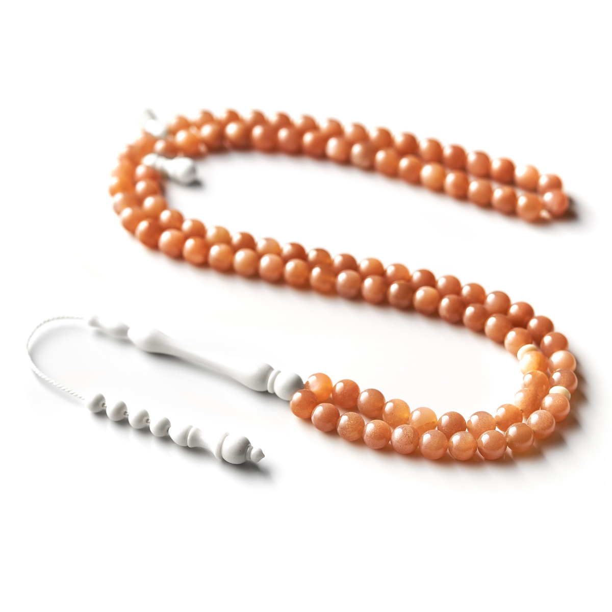 The Moonlight Misbaha: Rare Chocolate Moonstone - 99 Beads, 8mm