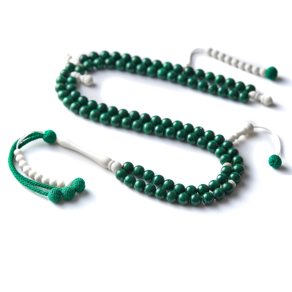 The One-Million Misbaha - Medina Edition - Malachite and Dromedary - 100 Beads, 8mm