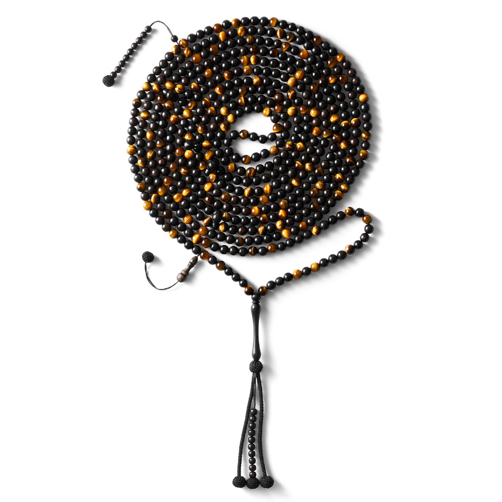 The 25 Million Misbaha:  Tiger's Eye & Ebony - 500 Beads, 8mm
