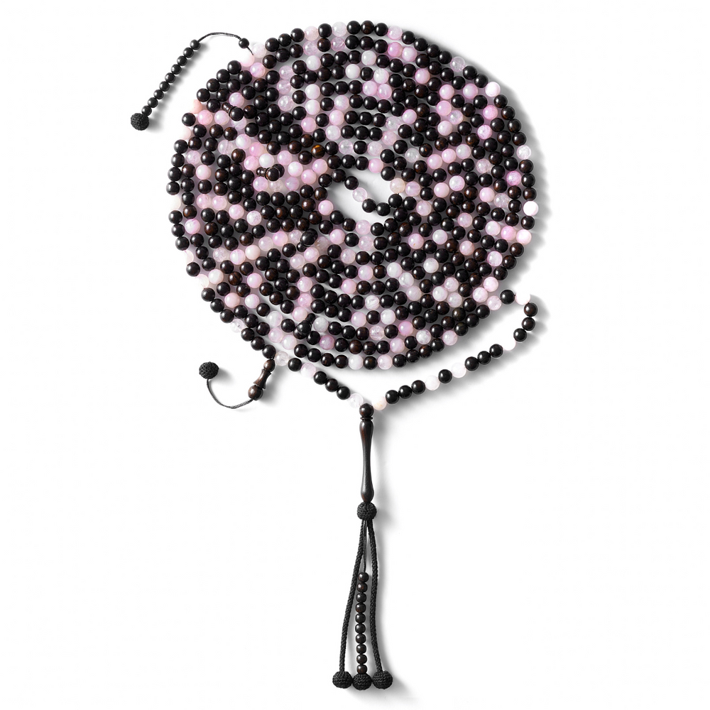 The 25 Million Misbaha - Rose Quartz & Ebony - 500 Beads, 8mm