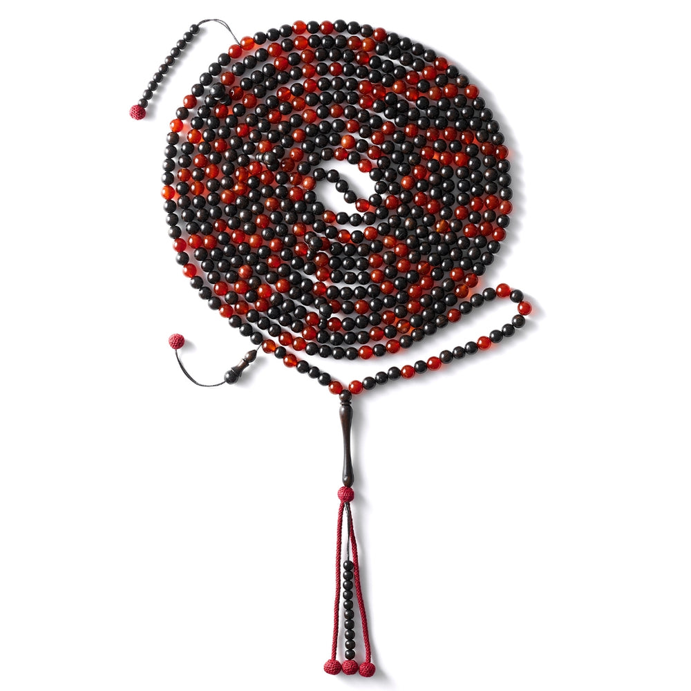 The 25 Million Misbaha: Aqeeq & Ebony - 500 Beads, 8mm